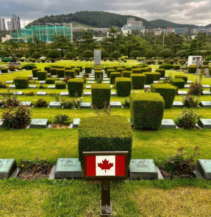 La section canadienne au cimetière commémoratif des Nations Unies, Busan, Corée